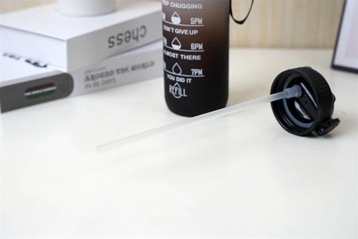 32oz Motivational Sports Water Bottle With Time Marker Leak-Proof Tritan BPA-Free