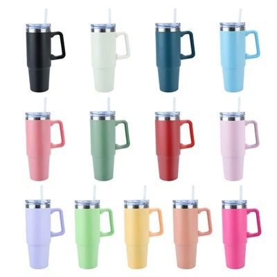 हैंडल के साथ कॉफी मग, लीक प्रूफ ढक्कन के साथ 35oz इंसुलेटेड कॉफी कप