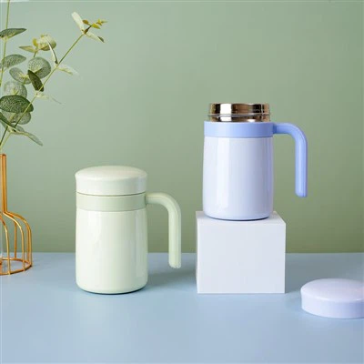 वैक्यूम इंसुलेटेड फ्लास्क स्टेनलेस स्टील डबल वॉल्ड बिजनेस हैंडल मग