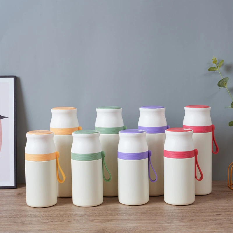 सिलिकॉन रस्सी वैक्यूम इंसुलेटेड पानी की बोतल के साथ थर्मस फ्लास्क